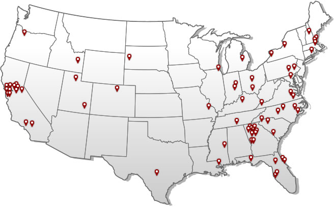 U.S. Map - Stair Lift Installations